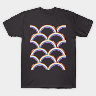 Rainbow Mermaid Scale Pattern T-Shirt